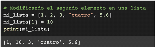 modificando elemento lista https://www.pontia.tech/python-listas-tuplas-diccionario/