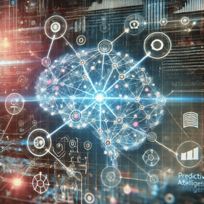 Representación digital de un cerebro artificial interconectado por nodos, simbolizando el aprendizaje automático y la inteligencia artificial.