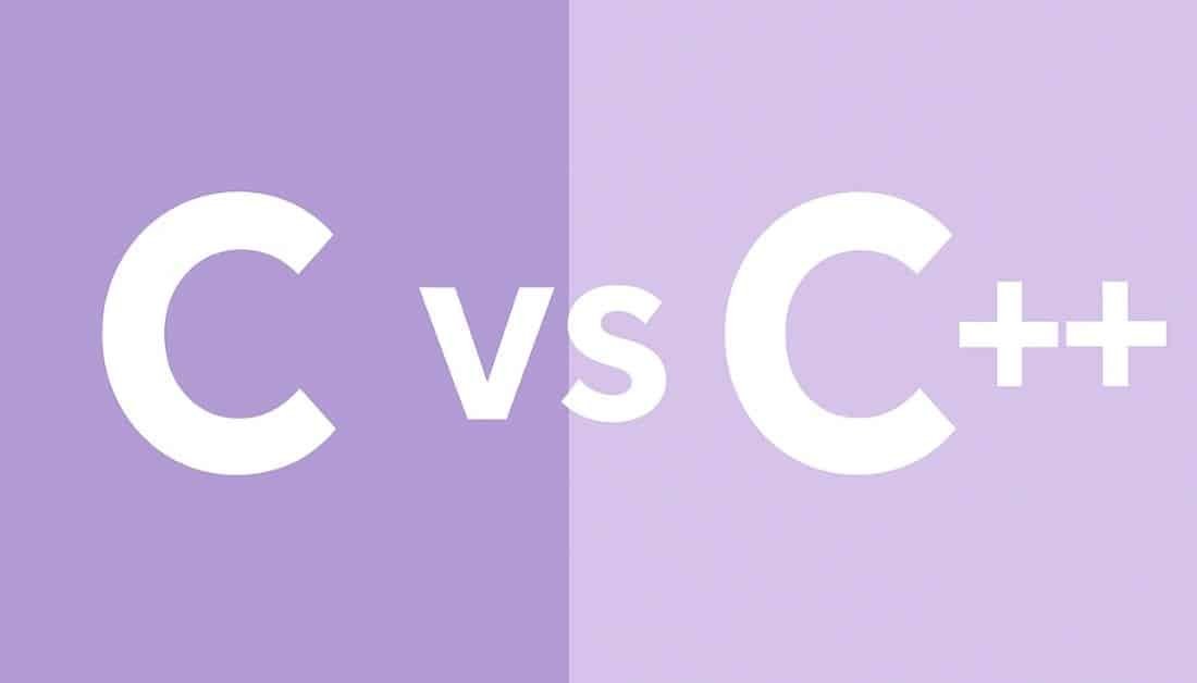 Comparativa entre los lenguajes de programación C y C++, con un diseño dividido verticalmente en tonos lavanda y morado claro, y texto central en blanco que dice "C vs C++". Ideal para ilustrar artículos sobre programación o diferencias entre ambos lenguajes. Preguntar a ChatGPT