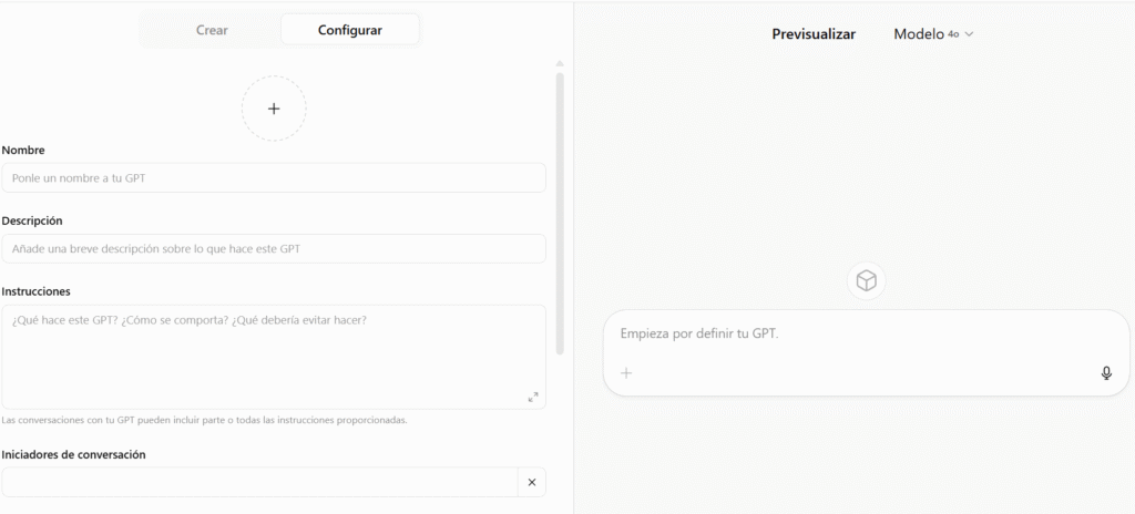 cómo crear un gpt